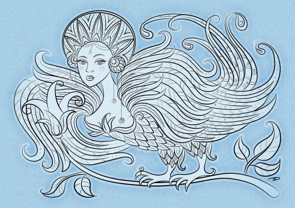 Сирин алконост Гамаюн вектор