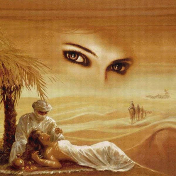 Картина глаза в пустыне