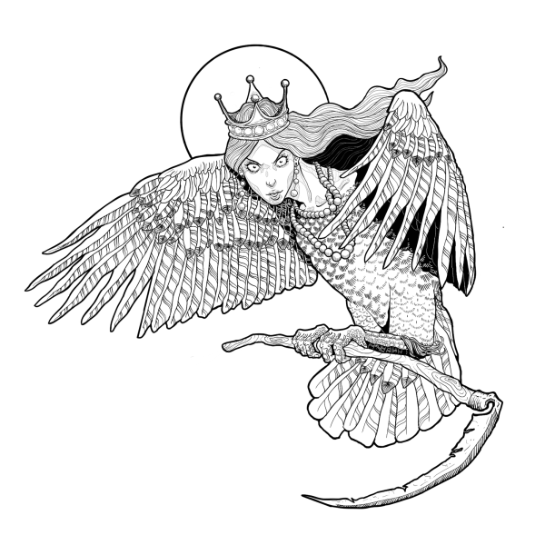 Сирин и алконост тату