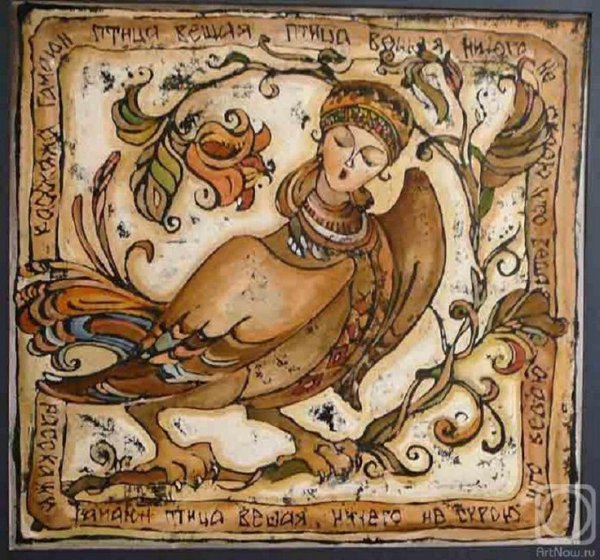 Райская птица Сирин лубок