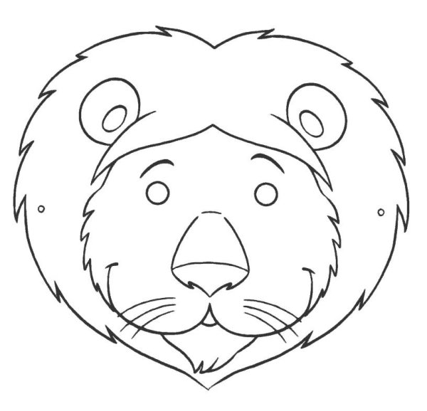 Мордочка Льва для раскрашивания