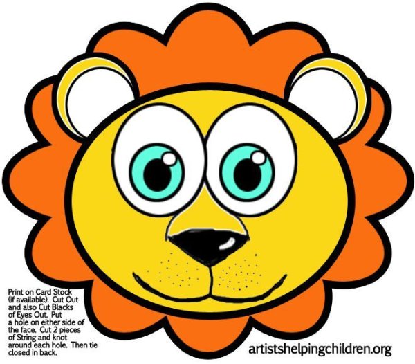 Голова Льва раскраска для детей