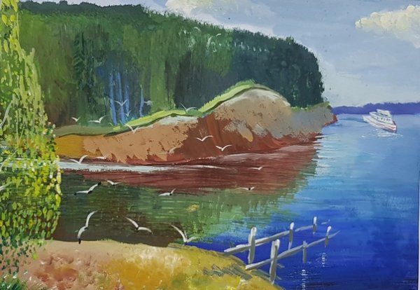 Река Кама рисунок