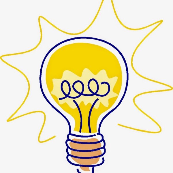 Лампочка идея на прозрачном фоне
