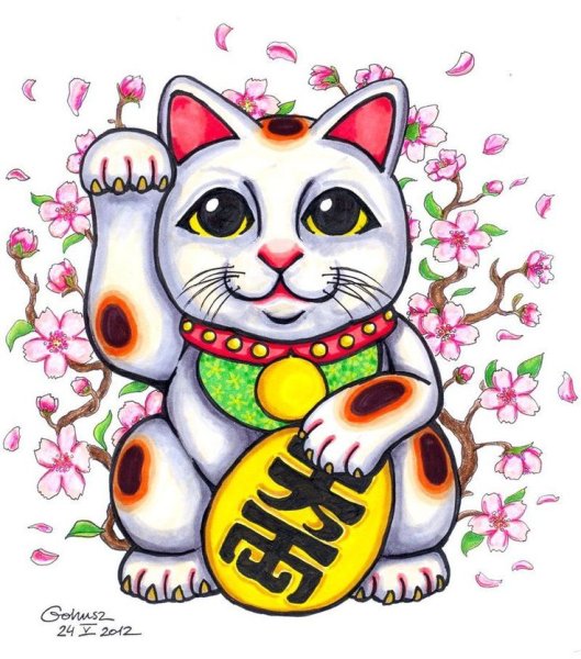 Манэки-нэко тату