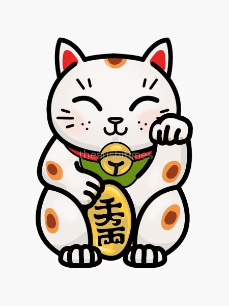 Maneki Neko Cat стикер