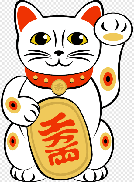 Японская кошка Манеки-неко арт