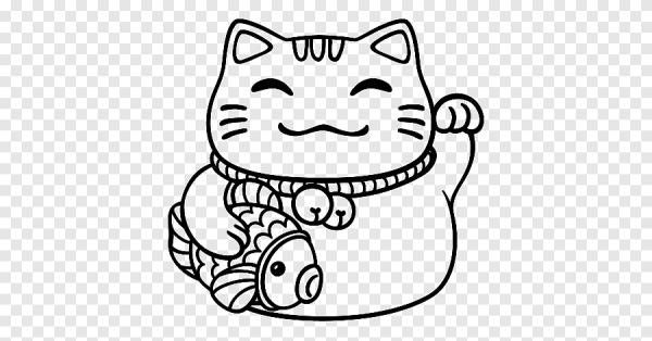 Кот Манеки неко рисунок