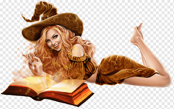 Колдунья на прозрачном фоне