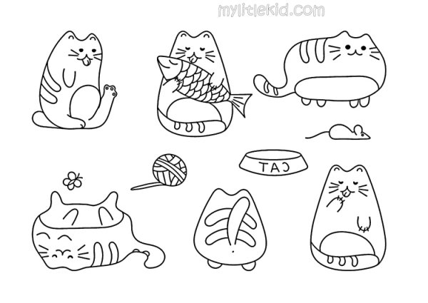 Кот батон раскраска