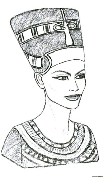Нефертити царица Египта рисунок