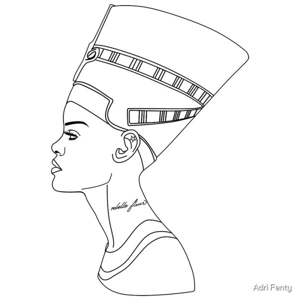Нефертити царица Египта рисунок