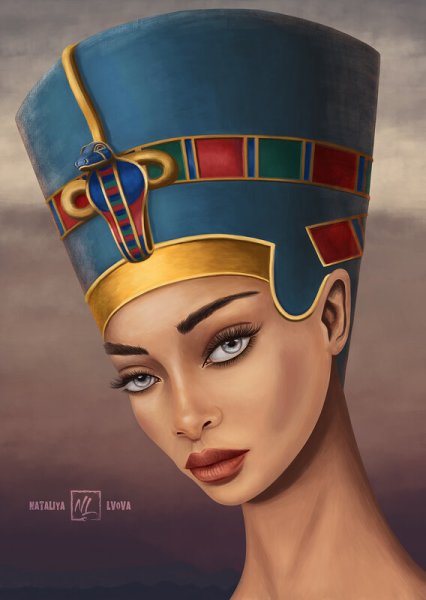 Нефертити царица Египта рисунок