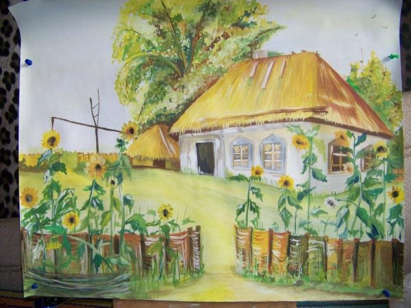 Рисование Кубанская хата