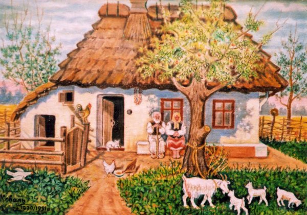 Украинская хата рисунок
