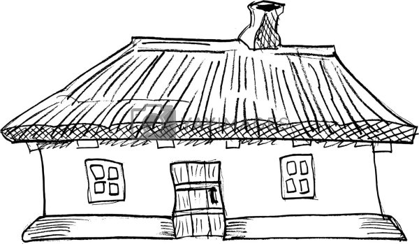 Украинская хата раскраска