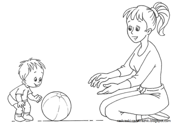 Раскраска игра в мяч