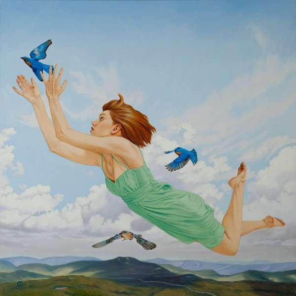 Девушка летит