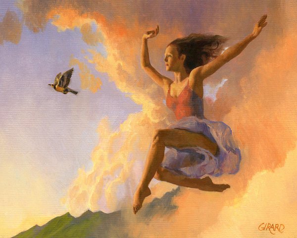 Летающая девушка картина
