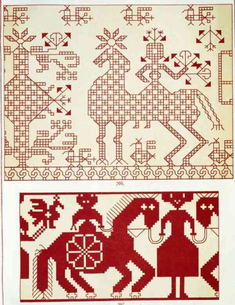 Зооморфный орнамент русская вышивка