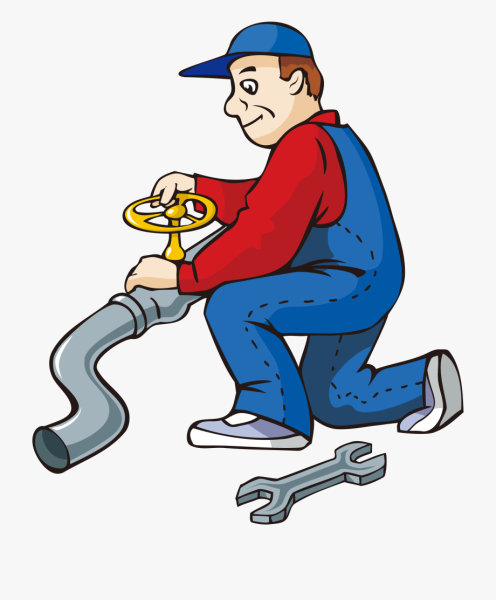 Водопроводчик чинит водопровод