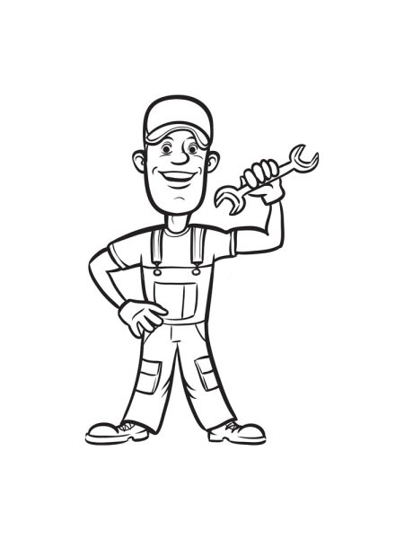 Раскраска сантехник для детей