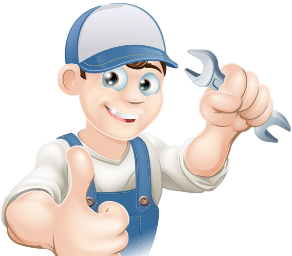 Сантехник с гаечным ключом