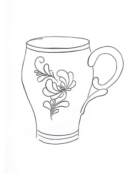 Гжель посуда раскраска для детей