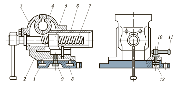 Параллельные поворотные слесарные тиски