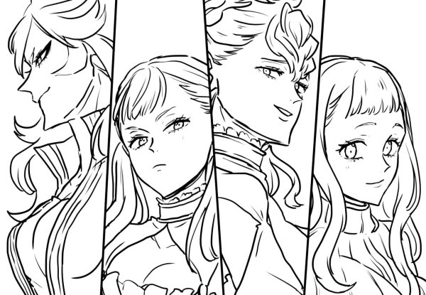 Раскраска черный Клевер Аста