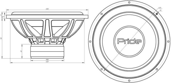 Размер динамика Прайд Джуниор про 12