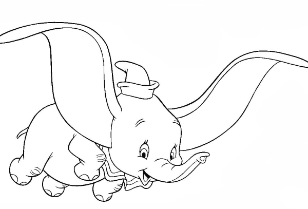 Слоненок Дамбо раскраска