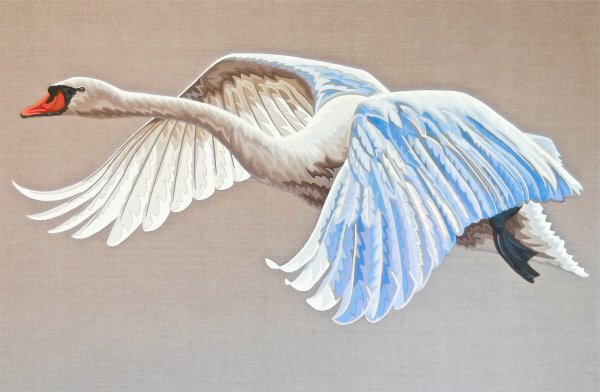 Летящий лебедь рисунок