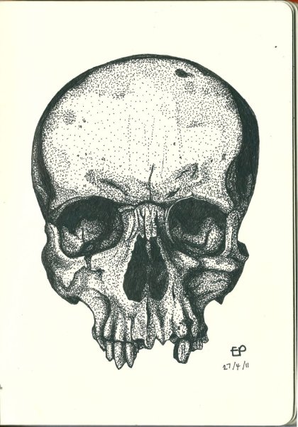 Череп анфас эскиз тату