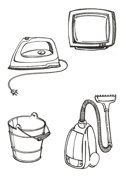 Раскраска бытовые приборы