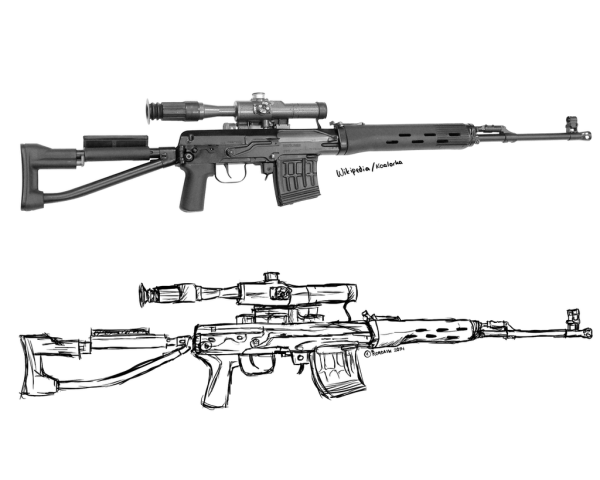Снайперская винтовка СВД чертеж