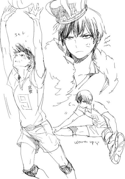 Скетч волейбол аниме Кагеяма