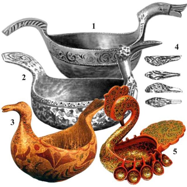 Хохломская роспись утка рисунок