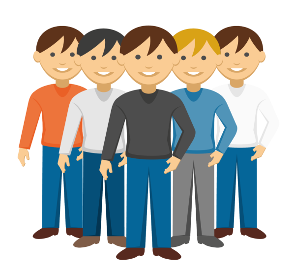 Мультяшная группа людей