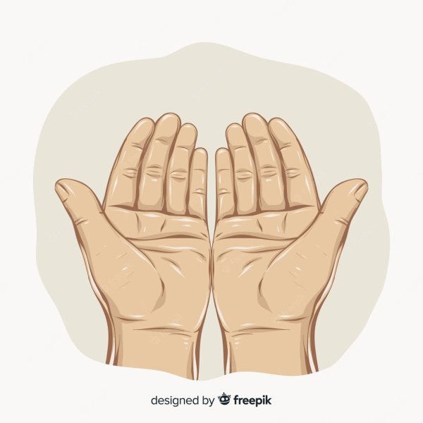 Нарисованная раскрытая ладонь