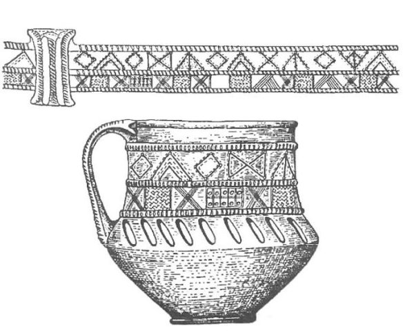 Амфора ваза древней Греции карандашом