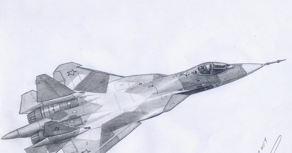 Истребитель Су-57 вектор