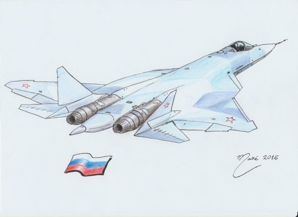 Самолет Су 57 вектор