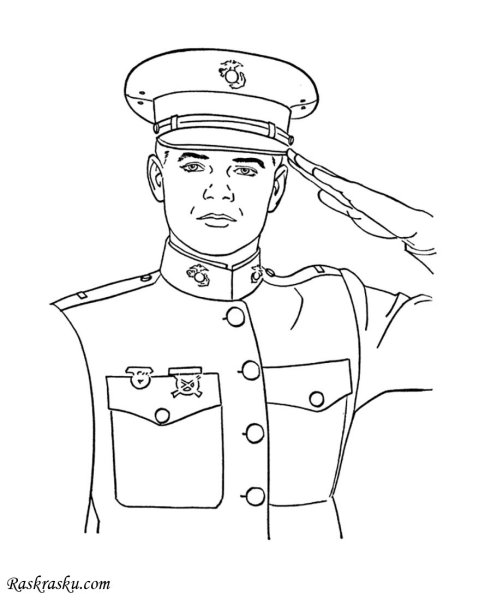 Солдат раскраска для детей