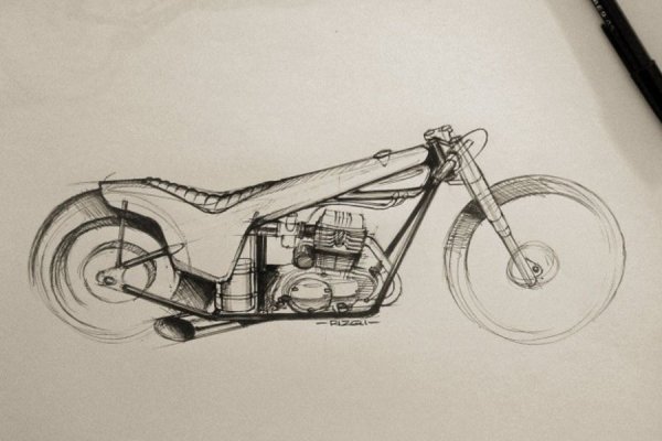 Мотоцикл карандашом