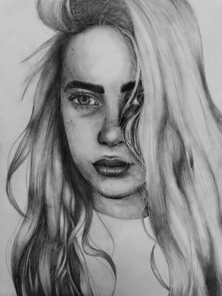 Миа Бойко портрет карандашом