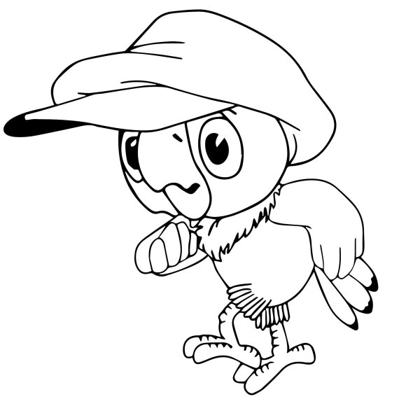 Разукрашка попугай Кеша