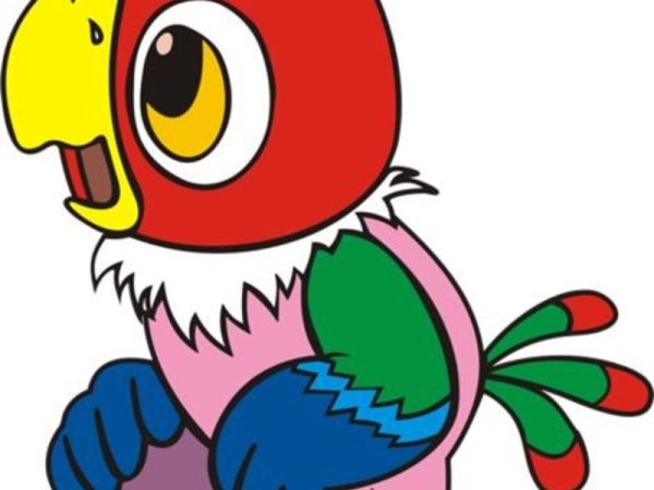 Попугай Кеша на белом фоне