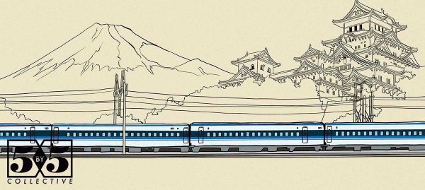 Японский поезд рисование