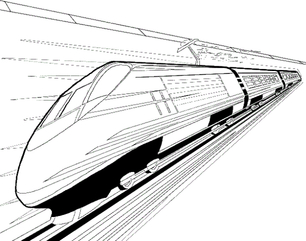 Скоростной поезд без фона
